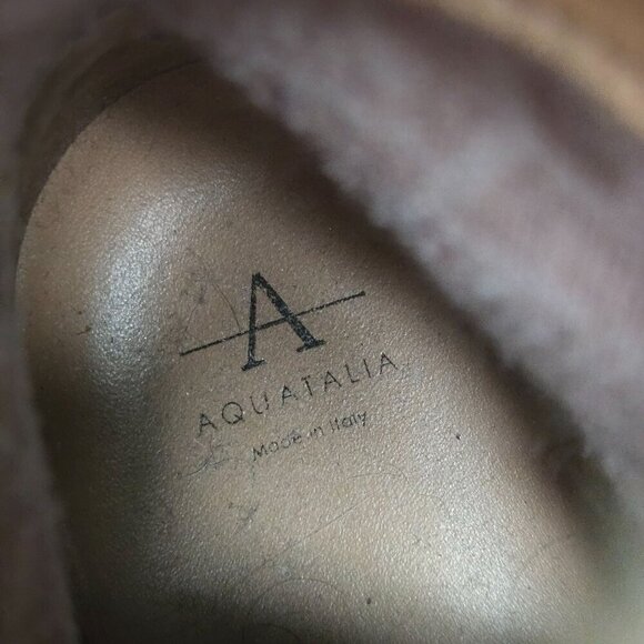 Aquatalia Alison Suede Shearling Booties In Honey Zip Closure Size 10 - Picture 9 of 9